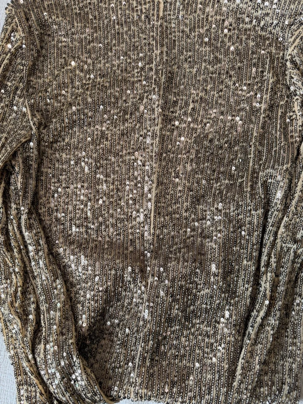 Anthropologie Gold Sequin Knit Top - Picture 2 of 3